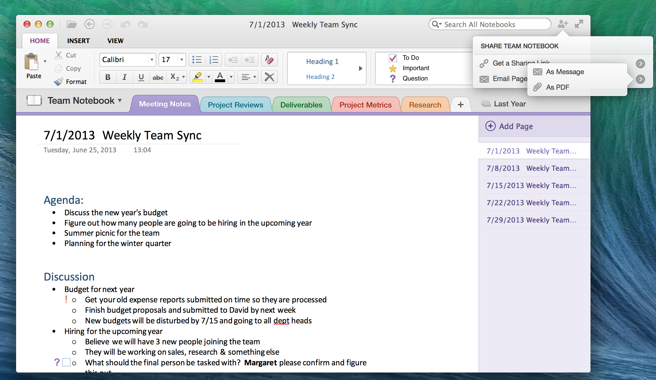 onenote for mac templates